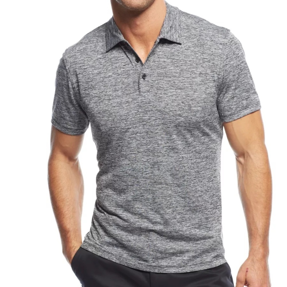Alfani Gray Heather Short-Sleeve Polo Size XL NWT